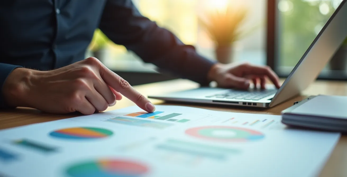 Professionnel analysant des données de consommation énergétique dans un bureau moderne